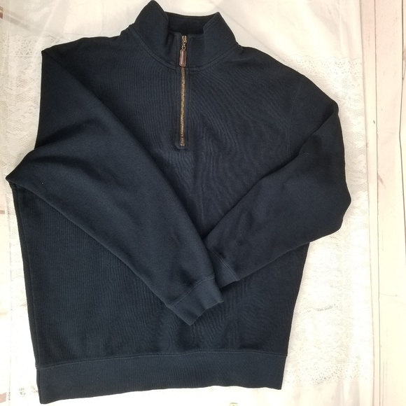 Roundtree And Yorke Men's 1/4 Zip Large Navy Blue - Picture 7 of 8